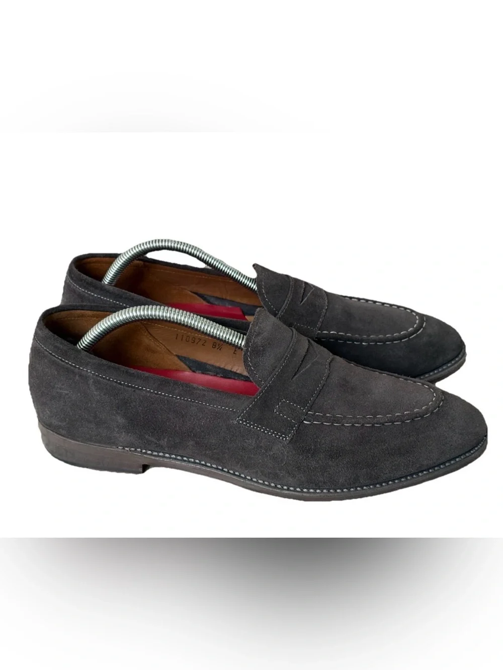 Grenson Floyd Penny Loafers Charcoal Grey Suede Men’s US 8.5 Made in England